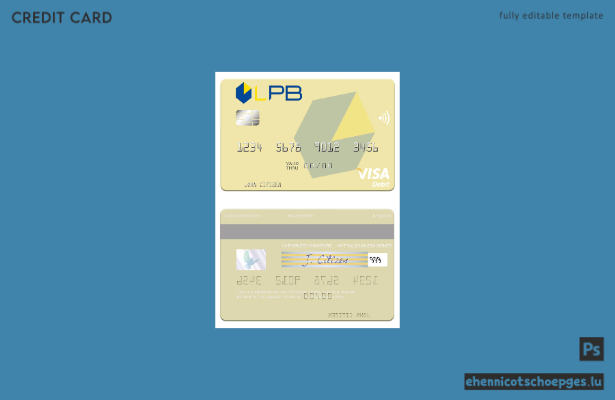 Mustervorschau der LPB Bank Visa-Debitkarte für Lettland